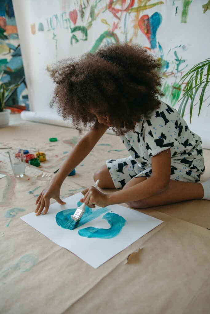 Child doing art
